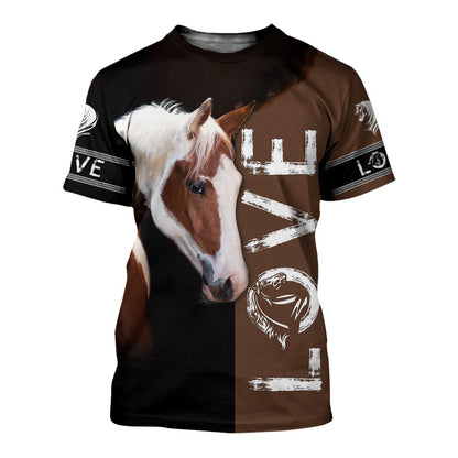 Love Horse 3D All over print for Men and Women shirt HR18-Apparel-NNK-Hoodie-S-Vibe Cosy™