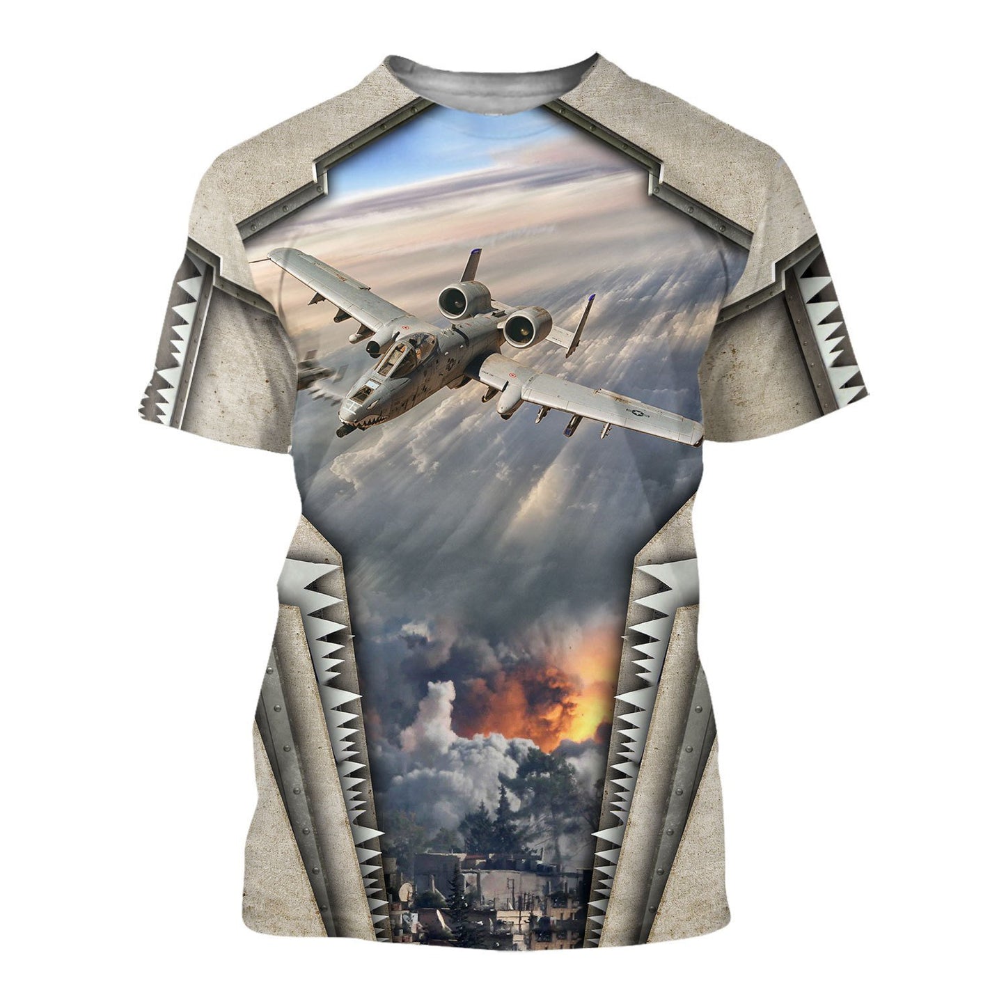 Air Force Aircraft A10 Thunderbolt II 3D All Over Printed Shirts for Men and Women TT180101-Apparel-TT-T-Shirt-S-Vibe Cosy™