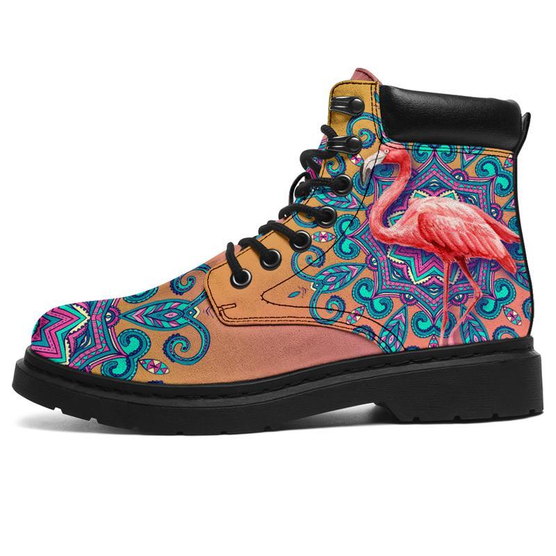 Flamingo water color all season boots NNK022101-Shoes-NNK-Women's Leather Boots-US5 (EU35)-Vibe Cosy™