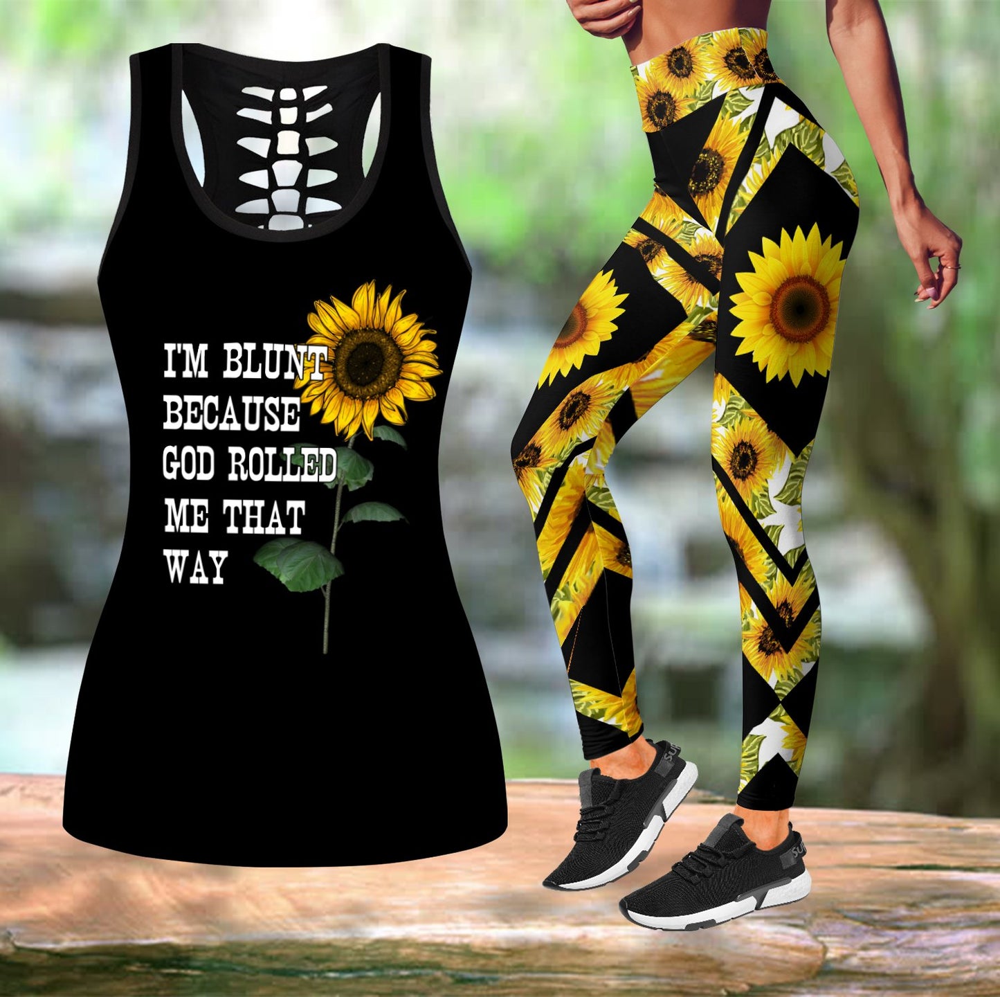 Sunflower Combo Tank + Legging NNK030914-Apparel-NNK-S-S-Vibe Cosy™