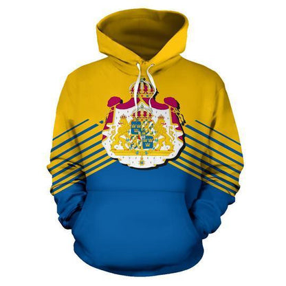 Sweden Sport Flag Hoodie - Stripes Style NNK 019-Apparel-NNK-Hoodie-S-Vibe Cosy™