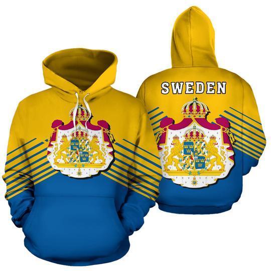 Sweden Sport Flag Hoodie - Stripes Style NNK 019-Apparel-NNK-Hoodie-S-Vibe Cosy™