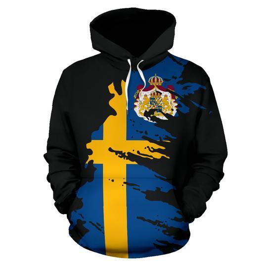 Sweden Hoodie Flag Painting NNK 021-Apparel-NNK-Hoodie-S-Vibe Cosy™
