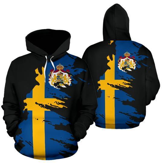 Sweden Hoodie Flag Painting NNK 021-Apparel-NNK-Hoodie-S-Vibe Cosy™