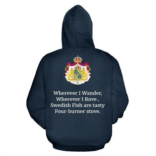 Sweden Forever Hoodie - Swedish Fish Version NNK 0221-Apparel-NNK-Zip-Up Hoodie-S-Vibe Cosy™
