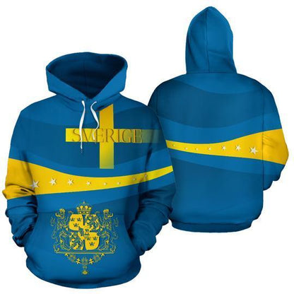 Sverige Wavy Line x Coat of Arms Sweden Hoodie NNK 023-Apparel-NNK-Hoodie-S-Vibe Cosy™