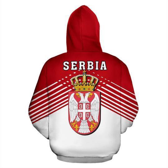Serbia Sport Flag Hoodie - Stripes Style ZIPNNK 030-Apparel-NNK-Hoodie-S-Vibe Cosy™