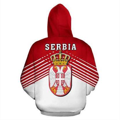 Serbia Sport Flag Hoodie - Stripes Style ZIPNNK 030-Apparel-NNK-Hoodie-S-Vibe Cosy™