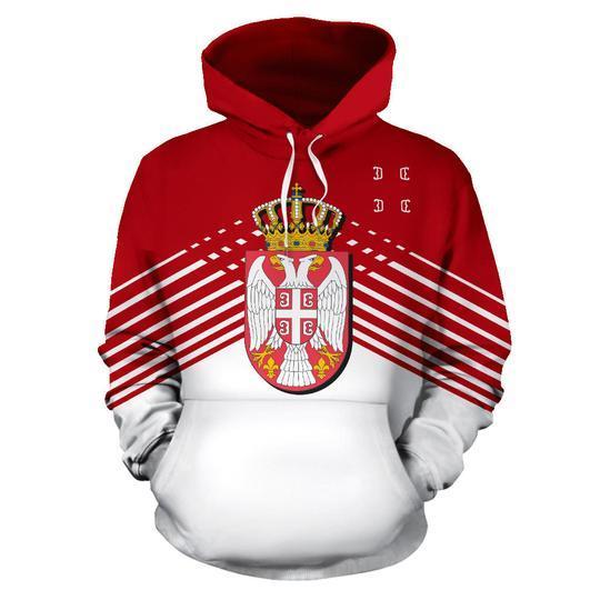 Serbia Sport Flag Hoodie - Stripes Style ZIPNNK 030-Apparel-NNK-Hoodie-S-Vibe Cosy™