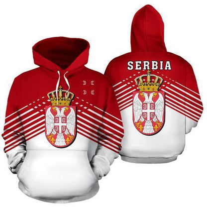Serbia Sport Flag Hoodie - Stripes Style ZIPNNK 030-Apparel-NNK-Hoodie-S-Vibe Cosy™