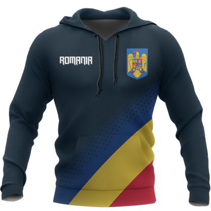 Romania Flag Hoodie Dots Version NNK-040-Apparel-NNK-Hoodie-S-Vibe Cosy™