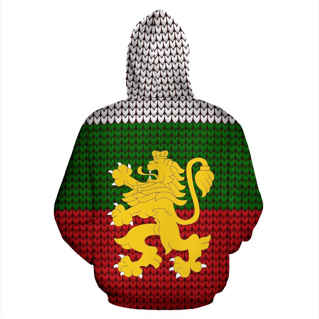 Bulgaria Lion Hoodie Knitted Style Flag-Apparel-NNK-Hoodie-S-Vibe Cosy™