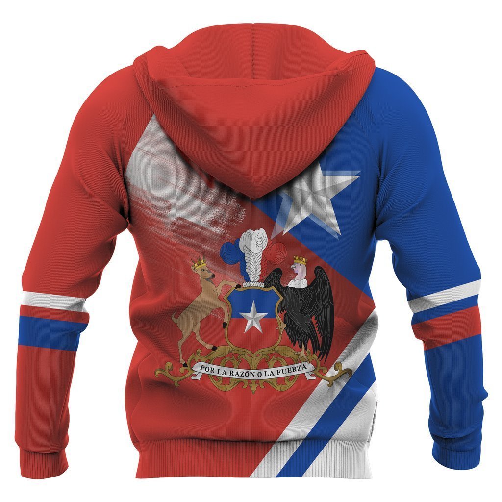 Chile Flag With Coat of Arms Design Hoodie NNK 100-Apparel-NNK-Hoodie-S-Vibe Cosy™