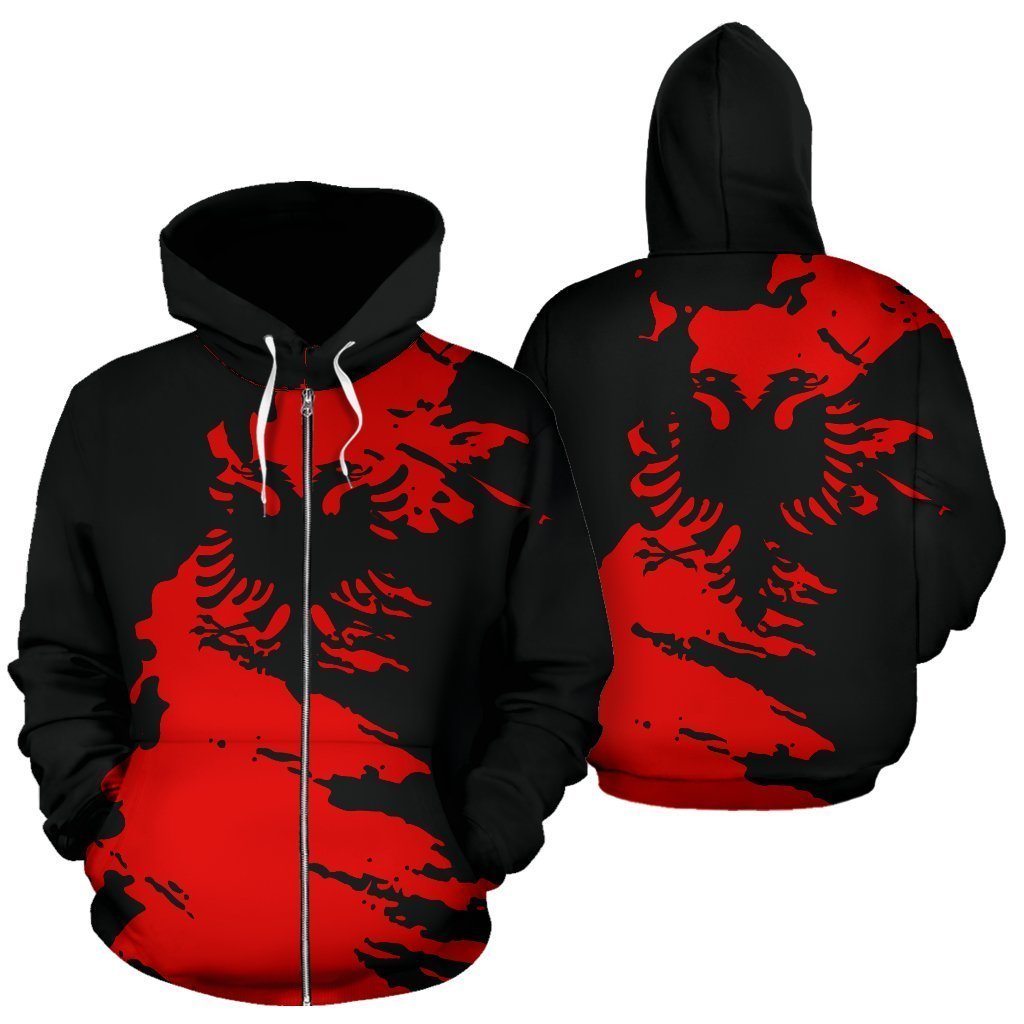 Albania Hoodie Flag Painting NNK 1114-Apparel-NNK-Hoodie-S-Vibe Cosy™