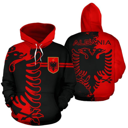 Albania Flag Hoodie - Mystic Style NNK 1119-Apparel-NNK-Hoodie-S-Vibe Cosy™