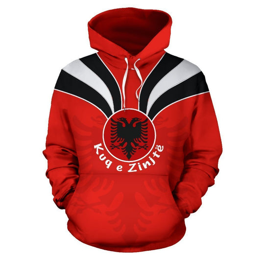 Albania Football Hoodie - Kuq e Zinjtë NNK 1124-Apparel-NNK-Hoodie-S-Vibe Cosy™