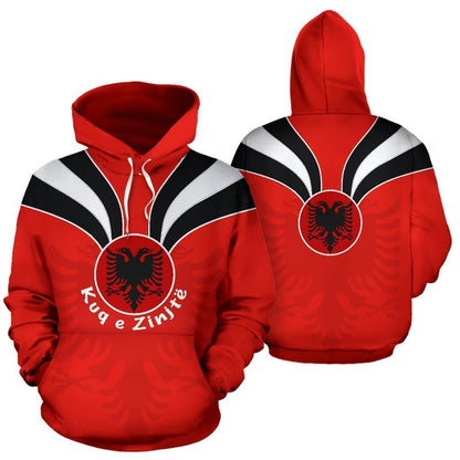 Albania Football Hoodie - Kuq e Zinjtë NNK 1124-Apparel-NNK-Hoodie-S-Vibe Cosy™