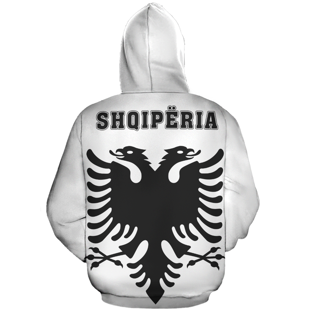 Albania In Me All Over Hoodie White NNK 1125-Apparel-NNK-Zip-Up Hoodie-S-Vibe Cosy™