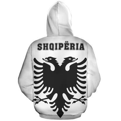 Albania In Me All Over Hoodie White NNK 1125-Apparel-NNK-Zip-Up Hoodie-S-Vibe Cosy™