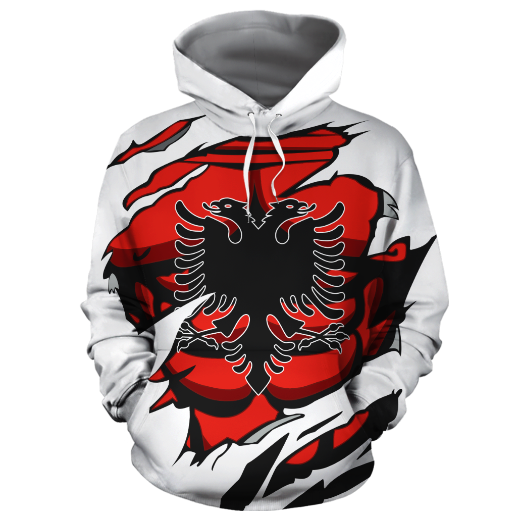 Albania In Me All Over Hoodie White NNK 1125-Apparel-NNK-Hoodie-S-Vibe Cosy™