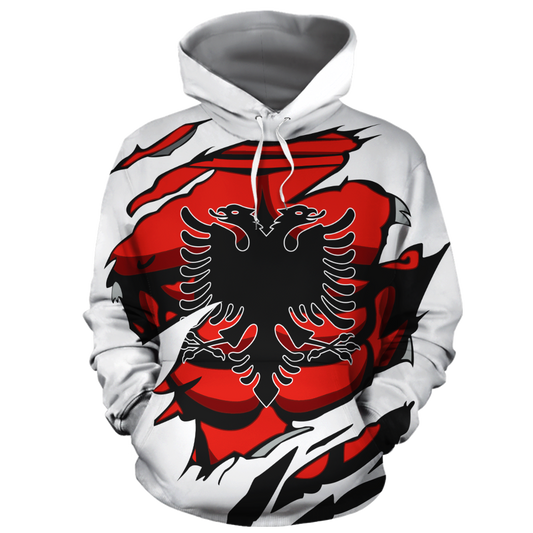 Albania In Me All Over Hoodie White NNK 1125-Apparel-NNK-Hoodie-S-Vibe Cosy™