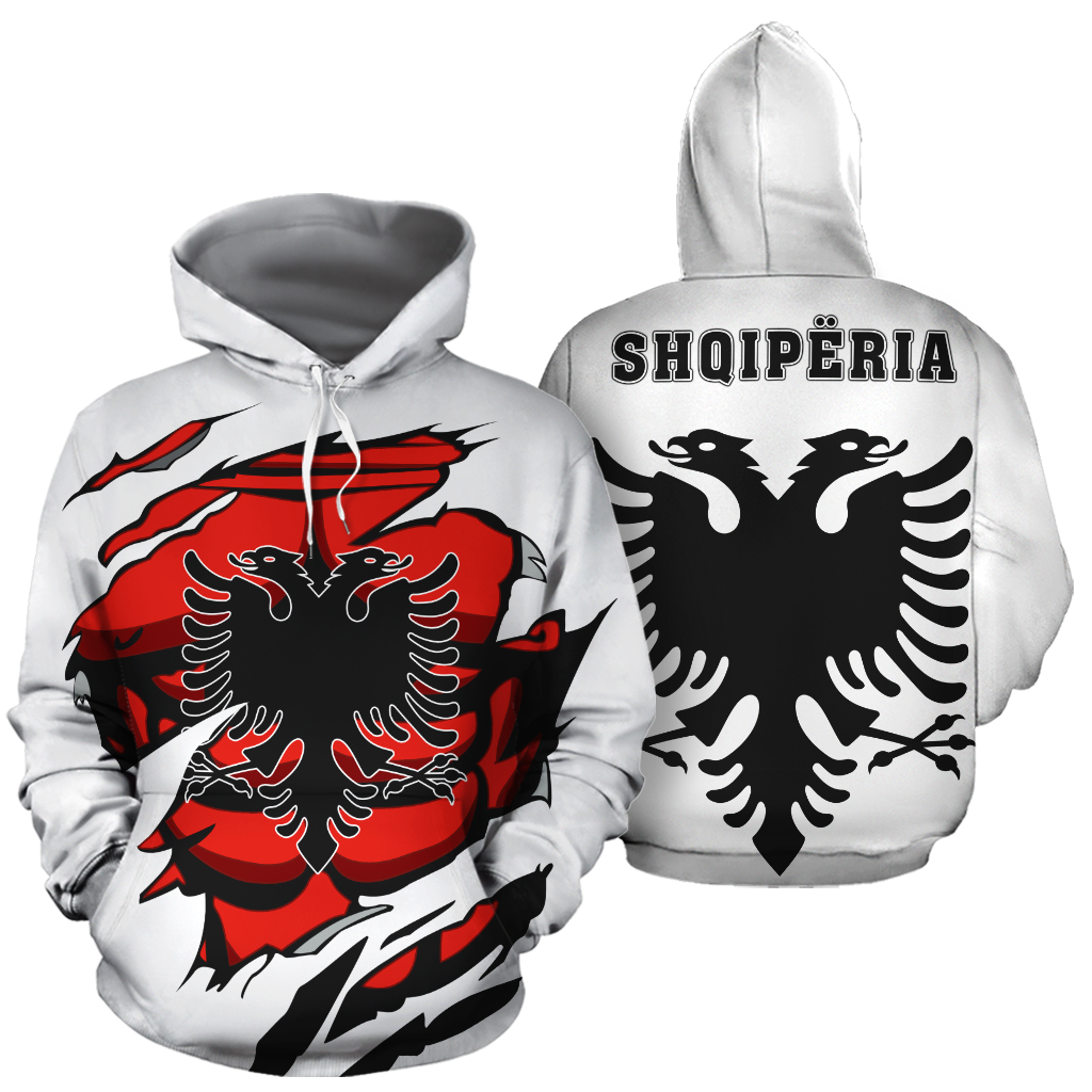 Albania In Me All Over Hoodie White NNK 1125-Apparel-NNK-Hoodie-S-Vibe Cosy™