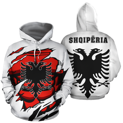 Albania In Me All Over Hoodie White NNK 1125-Apparel-NNK-Hoodie-S-Vibe Cosy™
