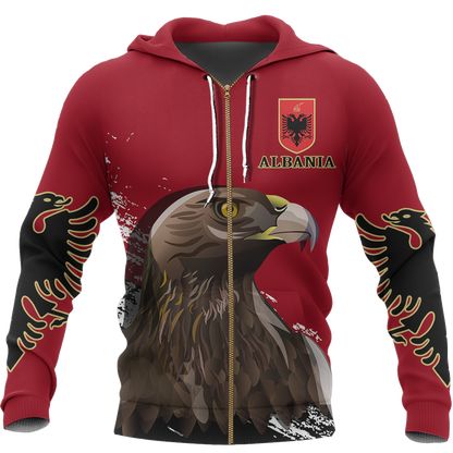 Albania - Golden Eagle Special Hoodie NNK 1131-Apparel-NNK-Zip-Up Hoodie-S-Vibe Cosy™