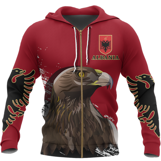 Albania - Golden Eagle Special Hoodie NNK 1131-Apparel-NNK-Zip-Up Hoodie-S-Vibe Cosy™