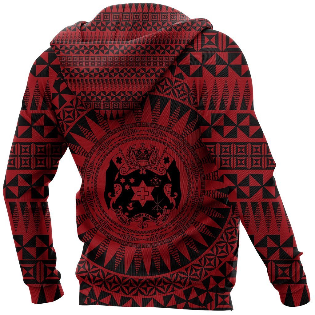 Tonga Hoodie Zip Up Polynesian Coat Of Arms NNK 1218-Apparel-NNK-Hoodie-S-Vibe Cosy™