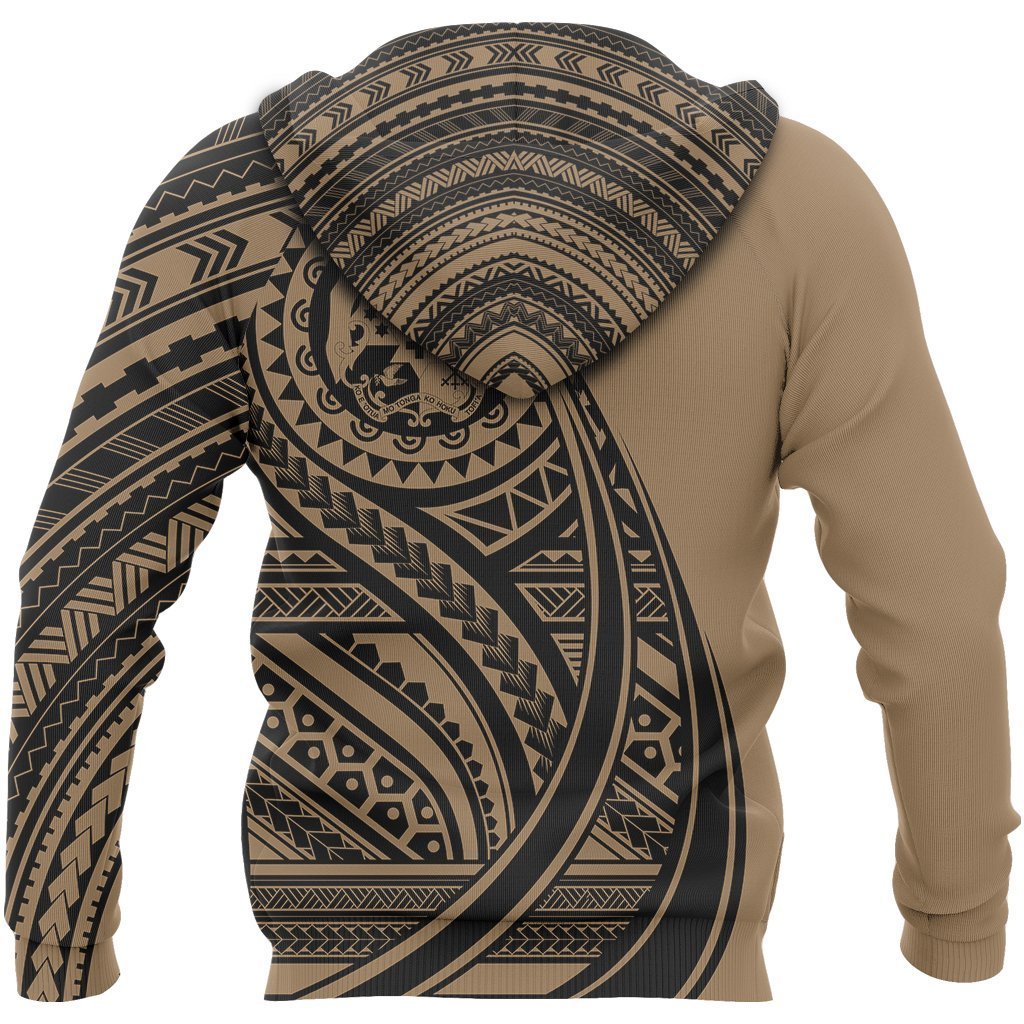 Tonga Coat Of Arms Polynesian Hoodie Tatoo Style Gold NNK 1219-Apparel-NNK-Hoodie-S-Vibe Cosy™