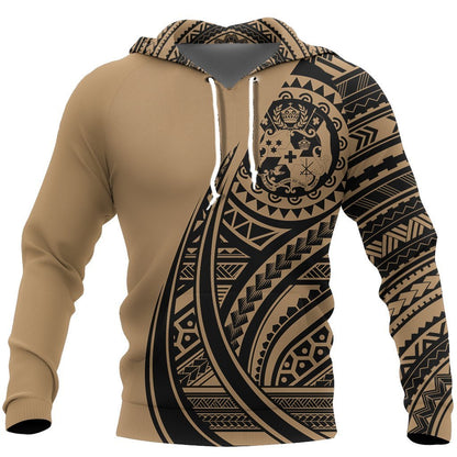 Tonga Coat Of Arms Polynesian Hoodie Tatoo Style Gold NNK 1219-Apparel-NNK-Hoodie-S-Vibe Cosy™