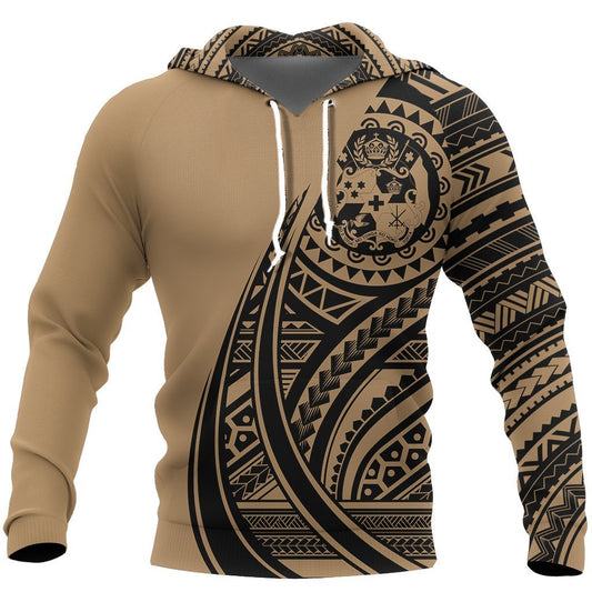Tonga Coat Of Arms Polynesian Hoodie Tatoo Style Gold NNK 1219-Apparel-NNK-Hoodie-S-Vibe Cosy™