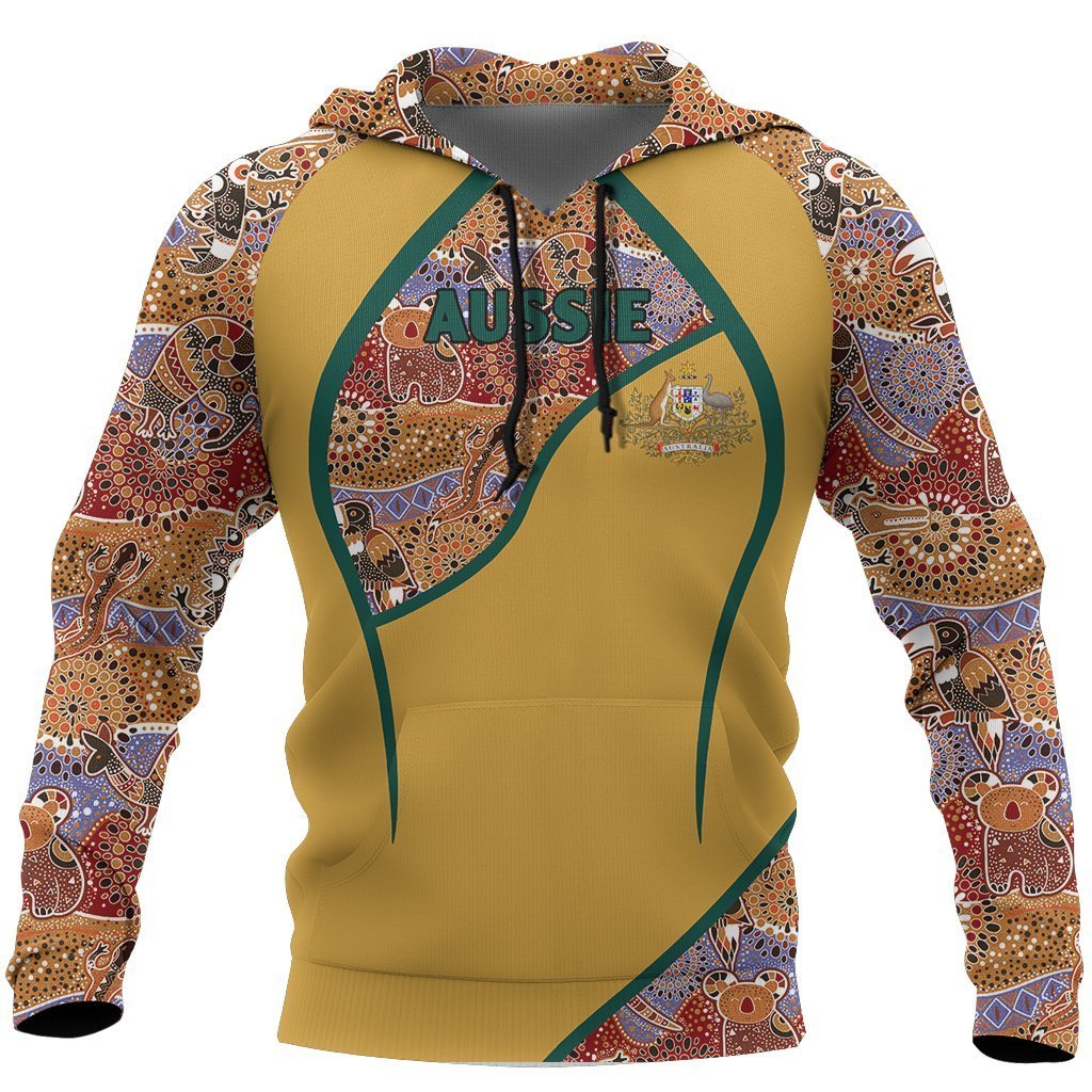 Aussie- Australia Aboriginal Hoodie Coat Of Arms Map NNK 1416-Apparel-PL8386-Hoodie-S-Vibe Cosy™