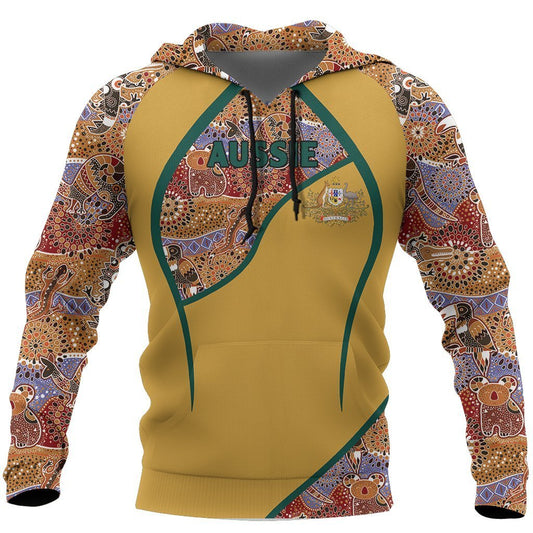 Aussie- Australia Aboriginal Hoodie Coat Of Arms Map NNK 1416-Apparel-PL8386-Hoodie-S-Vibe Cosy™