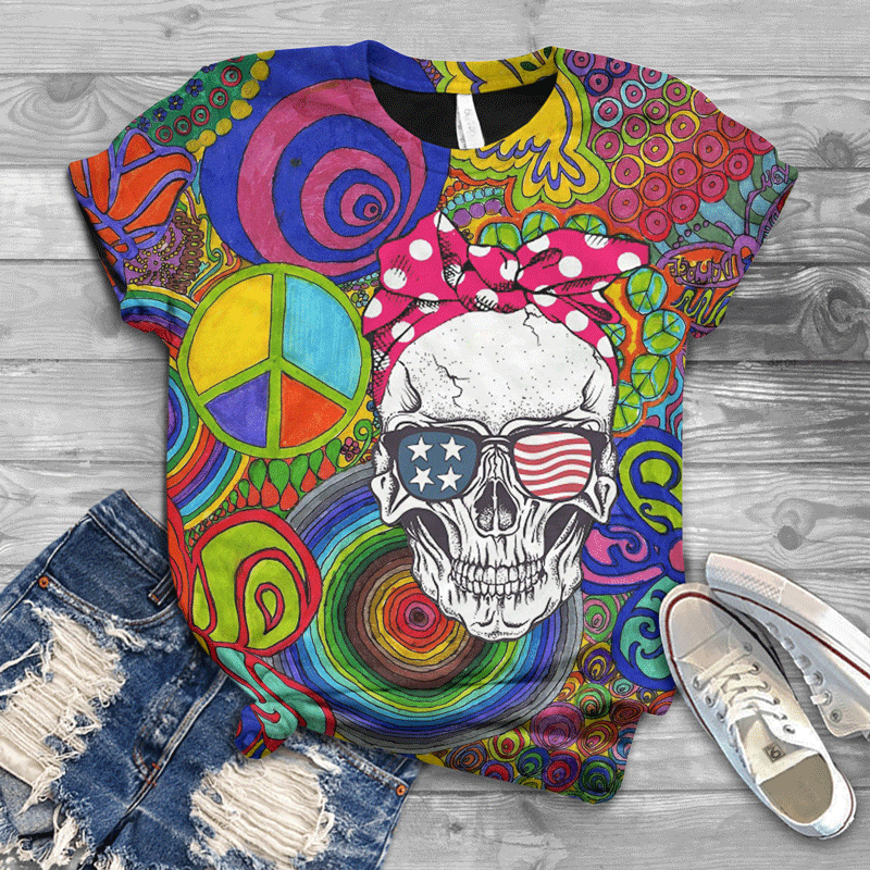 Hippie Skull NNK 221-Apparel-NNK-T-Shirt-S-Vibe Cosy™