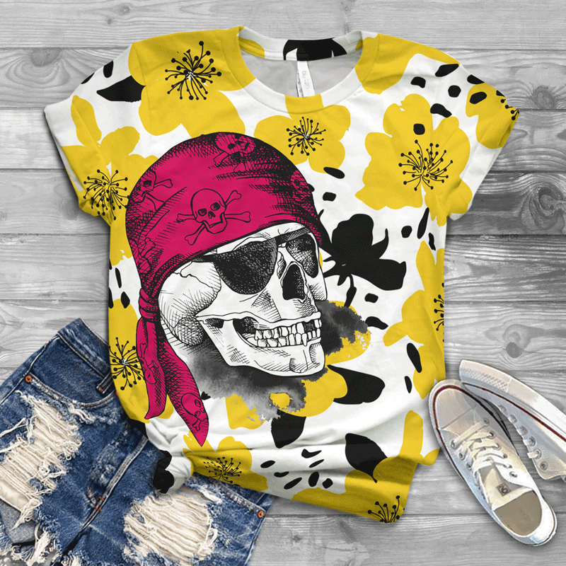 Hippie Skull Flower NNK 226-Apparel-NNK-T-Shirt-S-Vibe Cosy™