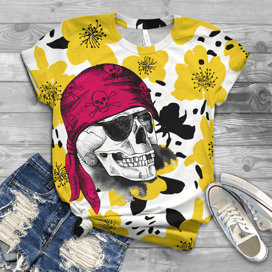 Hippie Skull Flower NNK 226-Apparel-NNK-T-Shirt-S-Vibe Cosy™