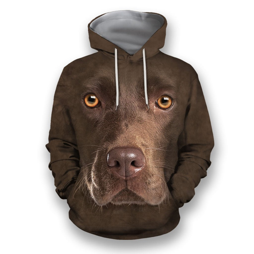 3D All Over Print Chocolate Labrador Face-Apparel-NTT-Hoodie-S-Vibe Cosy™