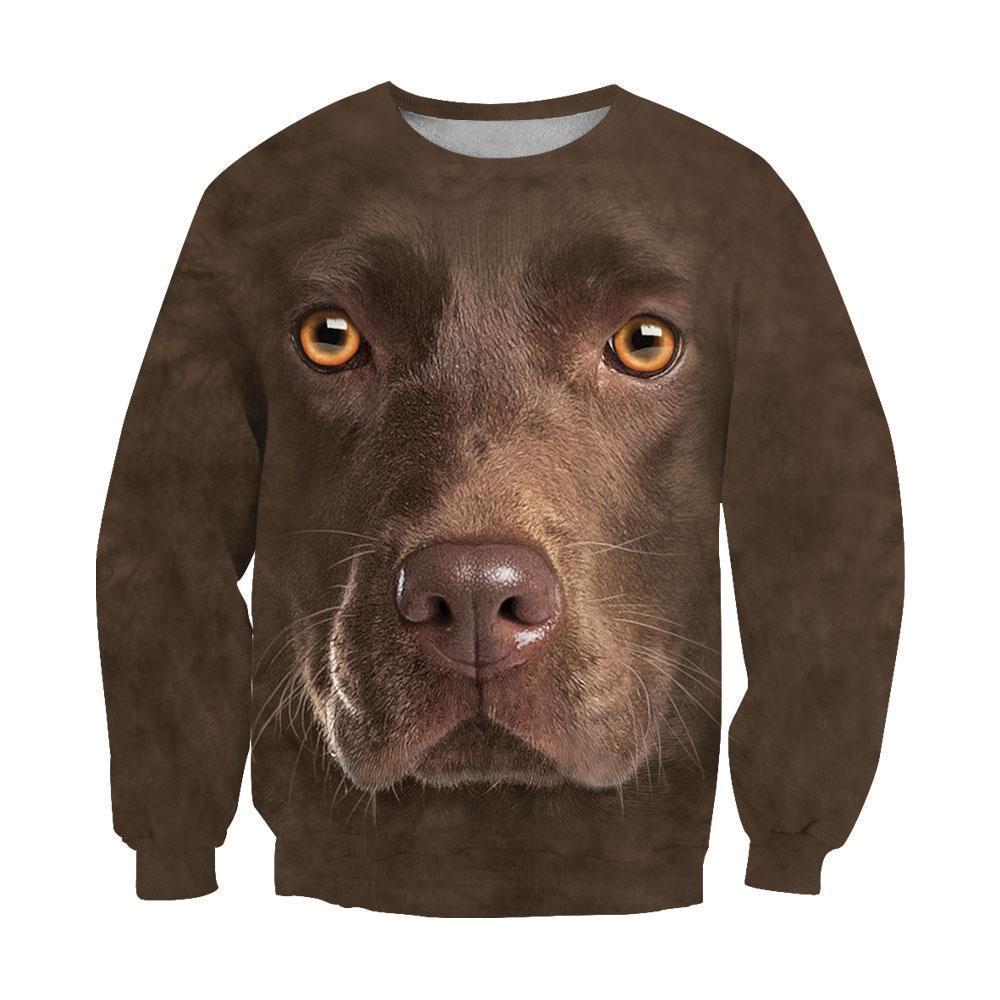 3D All Over Print Chocolate Labrador Face-Apparel-NTT-Sweatshirt-S-Vibe Cosy™