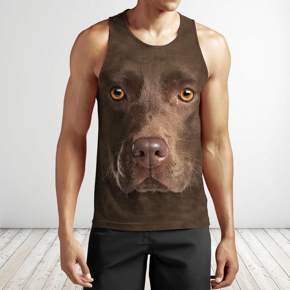 3D All Over Print Chocolate Labrador Face-Apparel-NTT-Tank Top-S-Vibe Cosy™