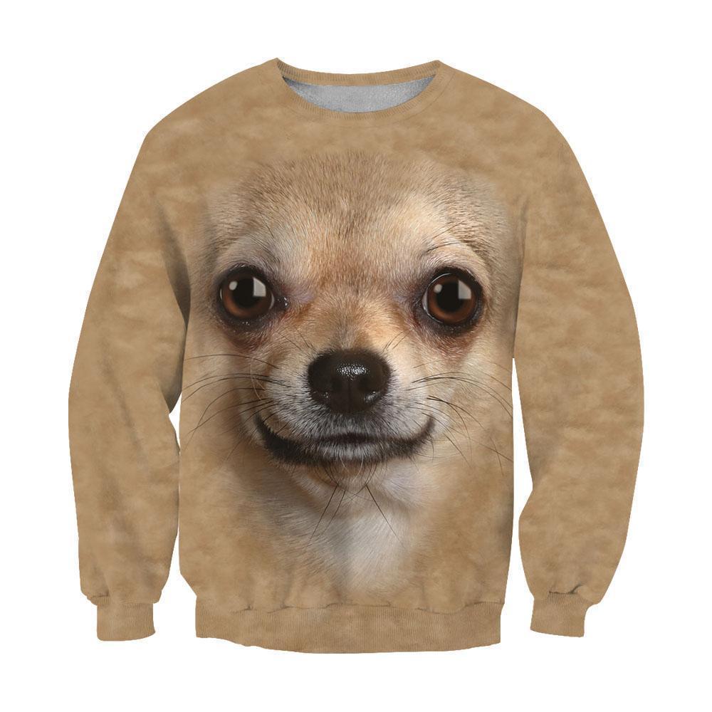 3D All Over Print Chihuahua Face-Apparel-NTT-Sweatshirt-S-Vibe Cosy™