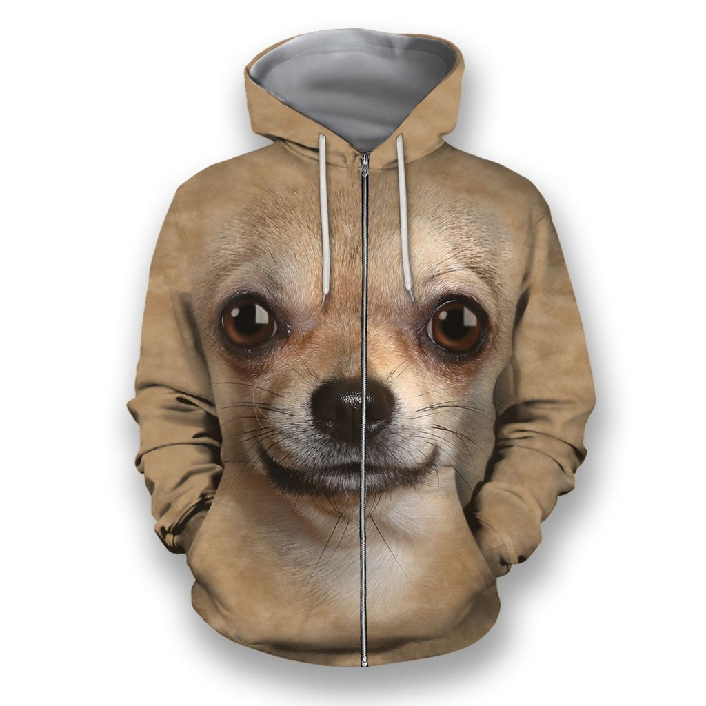 3D All Over Print Chihuahua Face-Apparel-NTT-Zip-S-Vibe Cosy™
