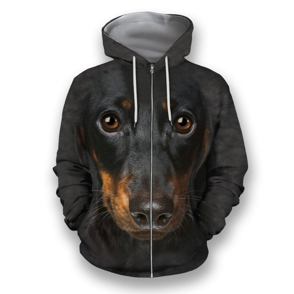 3D All Over Print Dachshund Face-Apparel-NTT-Zip-S-Vibe Cosy™