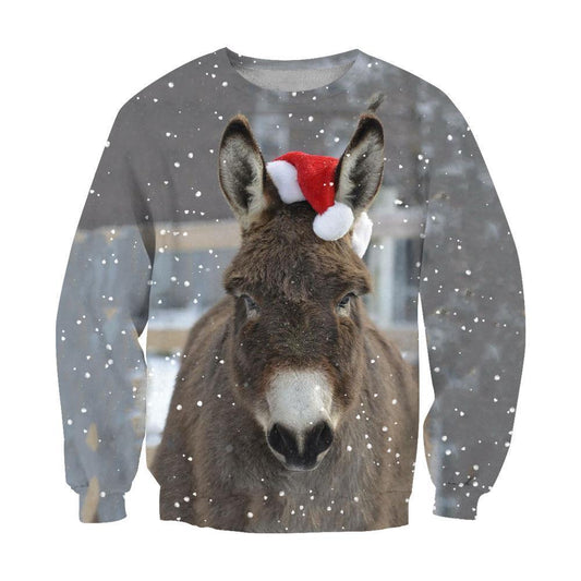 3D All Over Print Christmas Donkey-Apparel-NTT-Sweatshirt-S-Vibe Cosy™