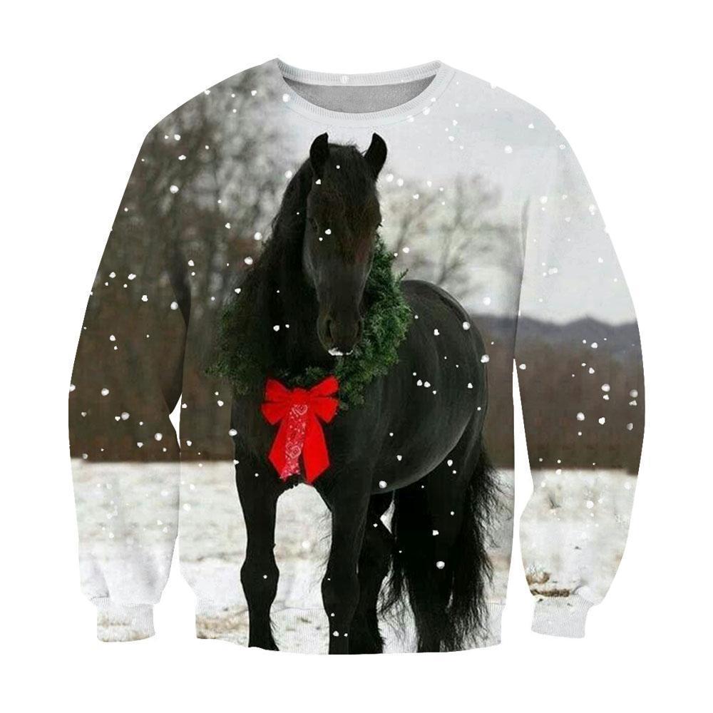 3D All Over Print Christmas Horse-Apparel-NTT-Sweatshirt-S-Vibe Cosy™