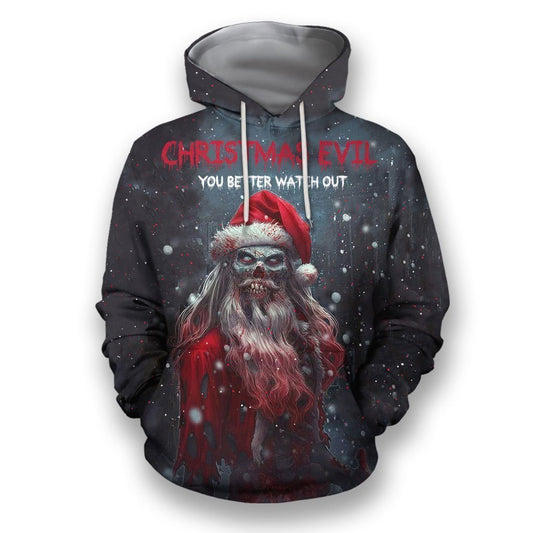 3D All Over Print Christmas Evil Santa-Apparel-NTT-Hoodie-S-Vibe Cosy™
