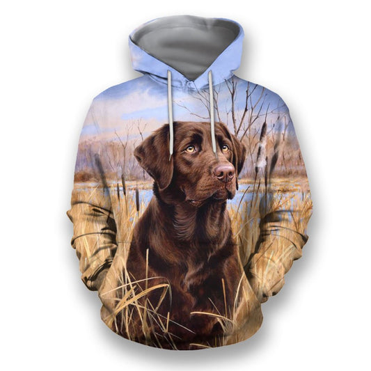 3D All Over Print Black Labrador Retriever In The Field-Apparel-NTT-Hoodie-S-Vibe Cosy™