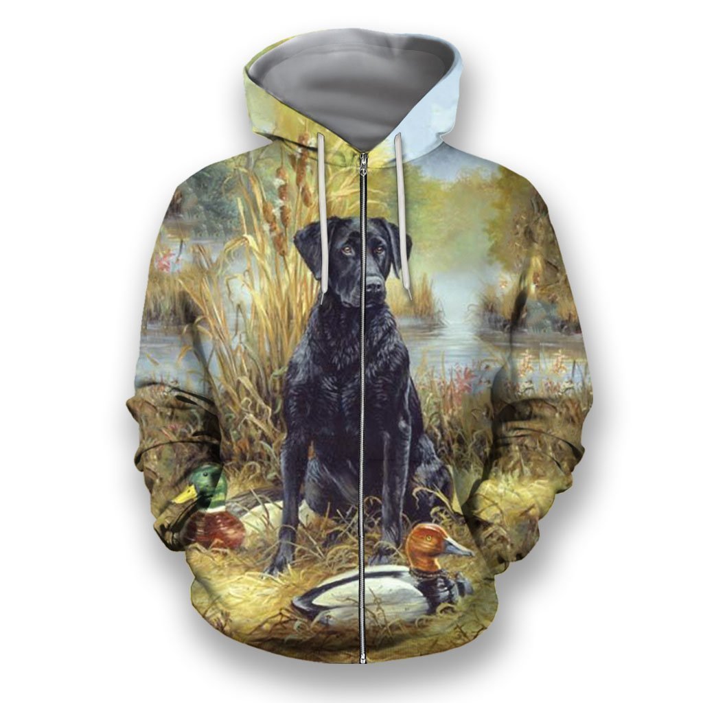 3D All Over Print Black Labrador Retriever-Apparel-NTT-ZIPPED HOODIE-S-Vibe Cosy™