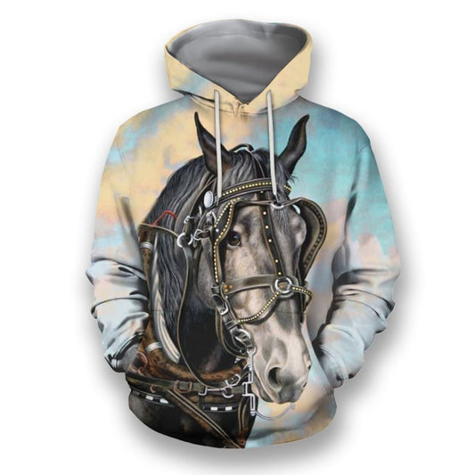 3D All Over Print Black Horse-Apparel-NTT-Hoodie-S-Vibe Cosy™